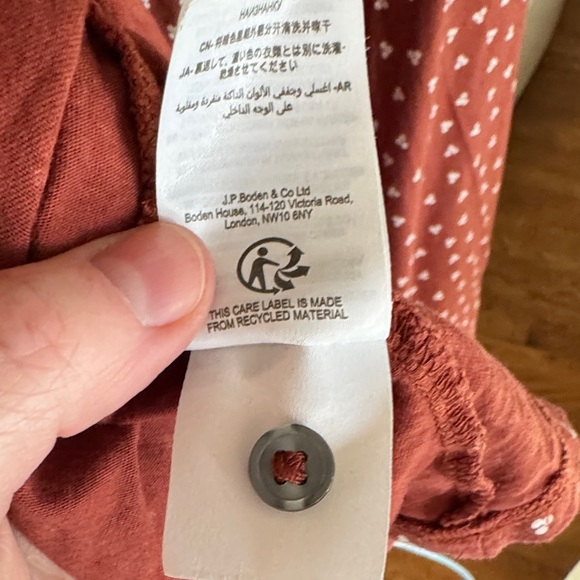 Boden Rust with Cream TriPolka Dot Midi Dress - Picture 6 of 6